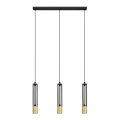 LED Suspension filaire BARS 3xGU10/4,8W/230V noir/doré