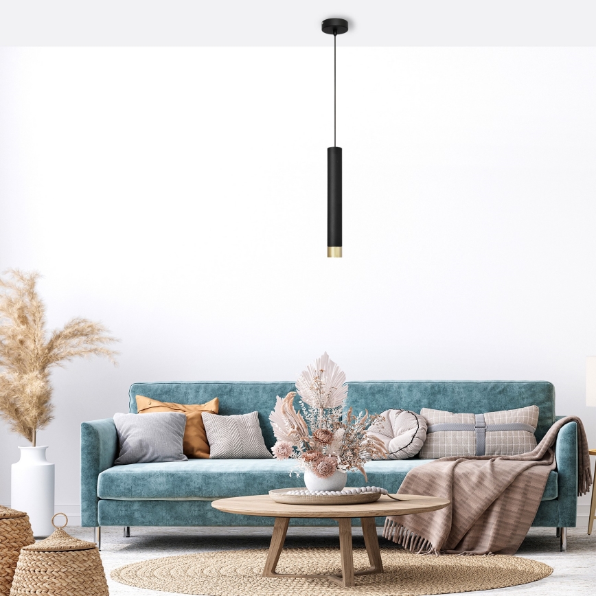 LED Suspension filaire TUBA 1xGU10/4,8W/230V noir/doré