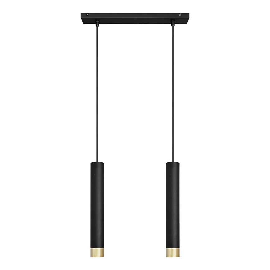 LED Suspension filaire TUBA 2xGU10/4,8W/230V noir/doré