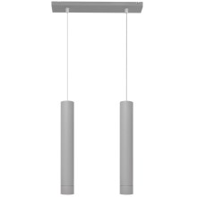 LED Suspension filaire TUBA 2xGU10/6,5W/230V gris