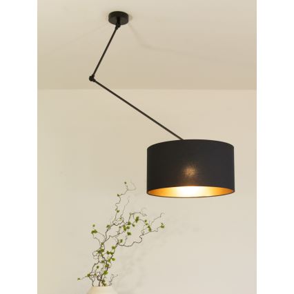 LED suspension réglable sur tige GORTA 1xE27/60W/230V noir/doré
