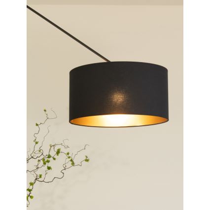 LED suspension réglable sur tige GORTA 1xE27/60W/230V noir/doré