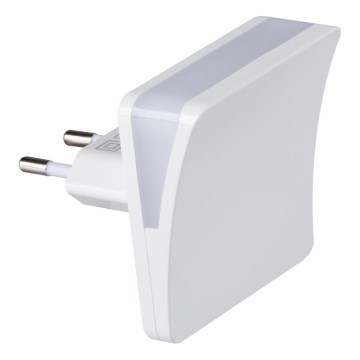 LED Veilleuse à capteur crépusculaire pour prise HOFI LED/0,28W/230V blanche