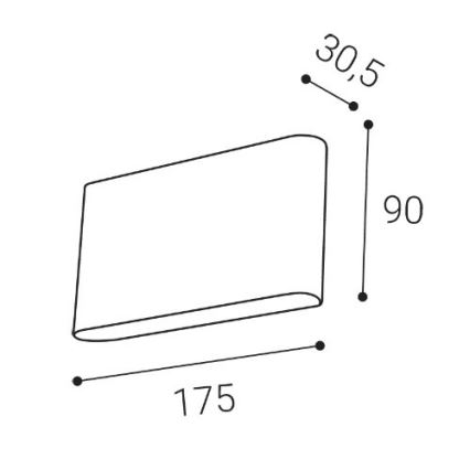 LED2 - Applique murale extérieure FLAT 2xLED/5W/230V IP65 3000K/4000K/5700K noir