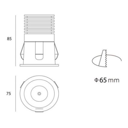 LED2 - LED Spot encastrable RAY LED/10W/230V blanc IP44