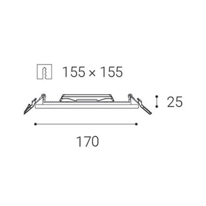 LED2 - Luminaire encastrable de salle de bain SLIM LED/15W/230V IP43 CRI 90