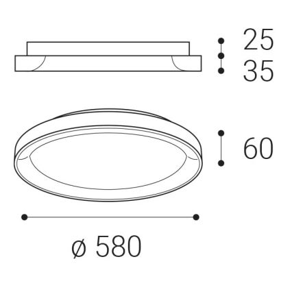 LED2 - Plafonnier à intensité variable BELLA LED/48W/230V 3000K/4000K blanc