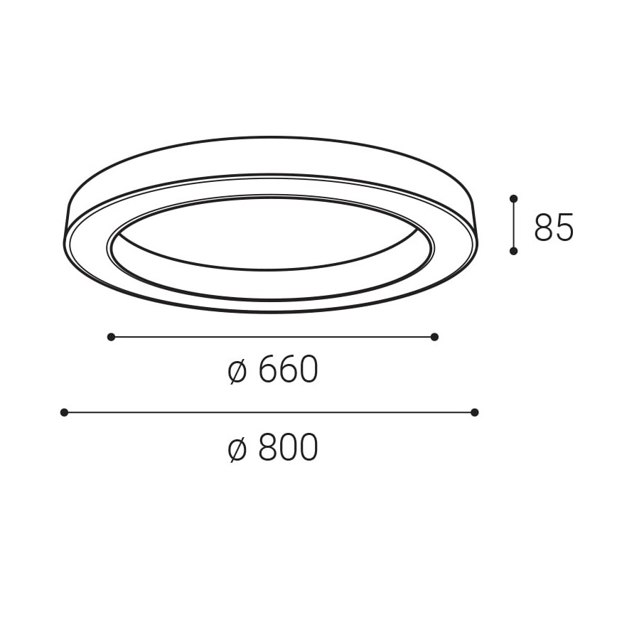 LED2 - Plafonnier à intensité variable SATURN LED/60W/230V 3000K/4000K noir