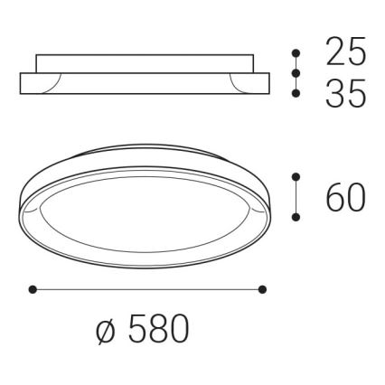 LED2 - Plafonnier BELLA LED/48W/230V 3000K/4000K marron