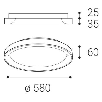 LED2 - Plafonnier BELLA LED/48W/230V 3000K/4000K noir