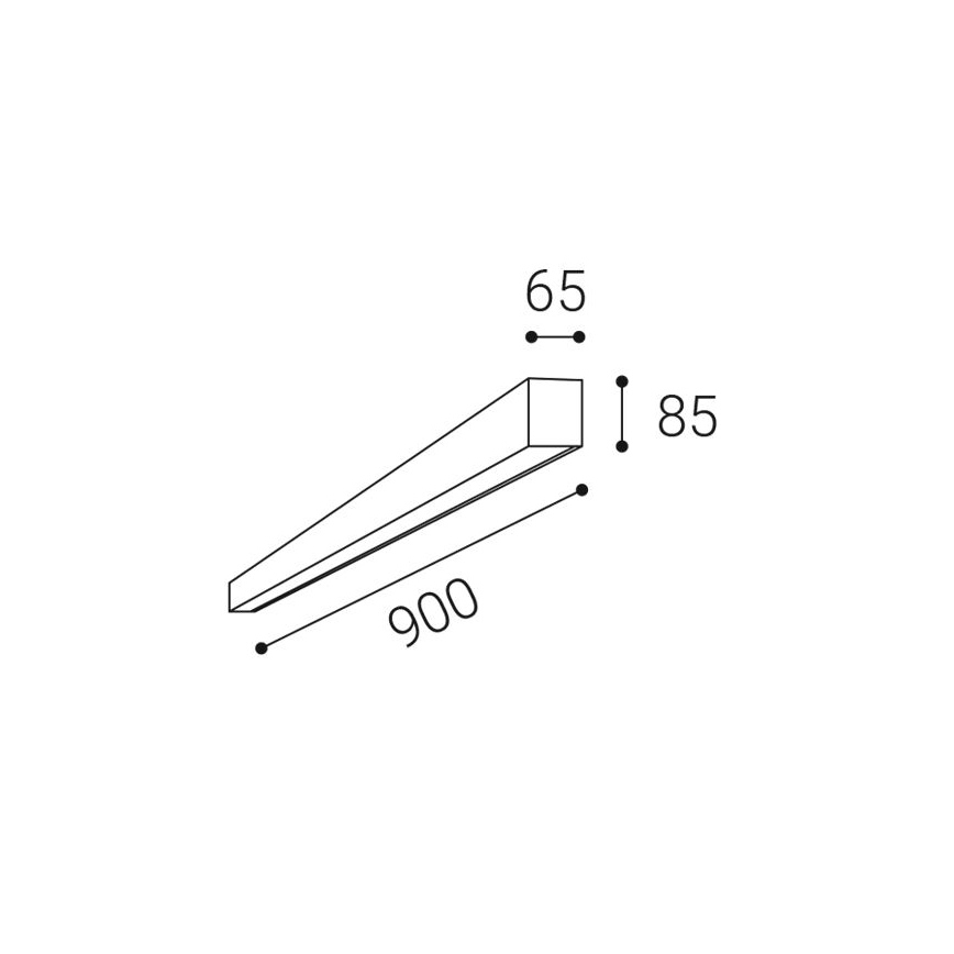 LED2 - Plafonnier LED LINO 24W/230V 3000/3500/4000K 90 cm noir