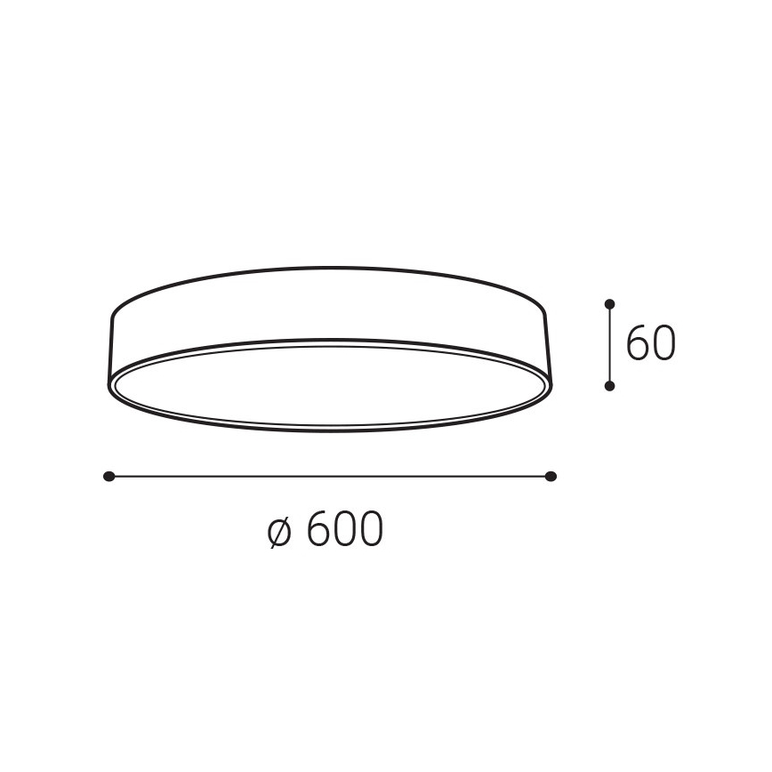 LED2 - Plafonnier LED MONO SLIM LED/60W/230V 3000K/4000K diam. 60 cm noir