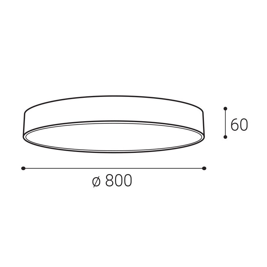 LED2 - Plafonnier LED MONO SLIM LED/80W/230V 3000K/4000K Ø 80 cm noir