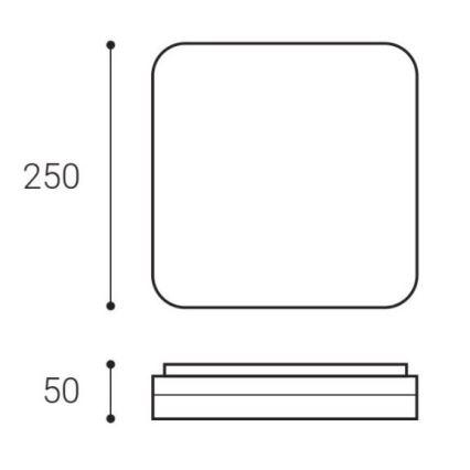 LED2 - Plafonnier LED SQUARE LED/12W/230V IP54 3000/4000/5700K