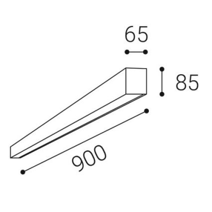 LED2 - Plafonnier LINO LED/24W/230V 3000/3500/4000K 90 cm blanc