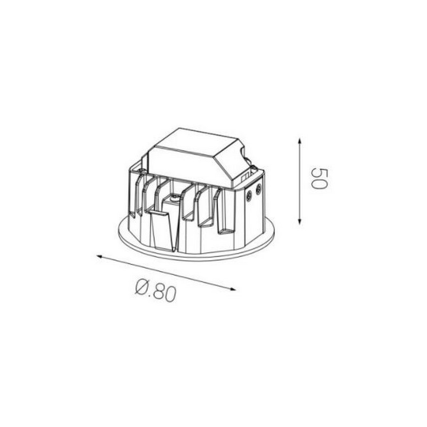 LED2 - Spot encastrable WALK LED/1W/230V + boîte de montage