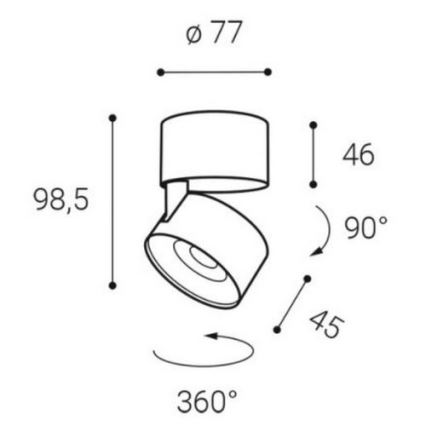 LED2 - Spot LED KLIP ON LED/11W/230V noir