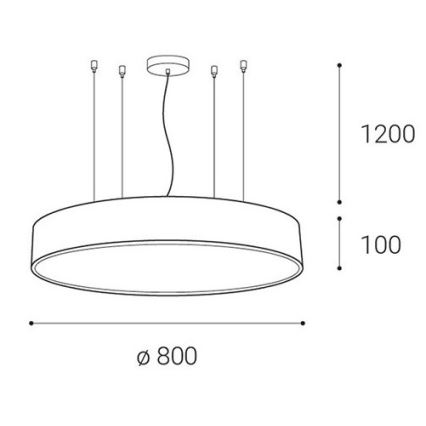 LED2 - Suspension filaire à intensité variable MONO LED/100W/230V 3000K/4000K blanc