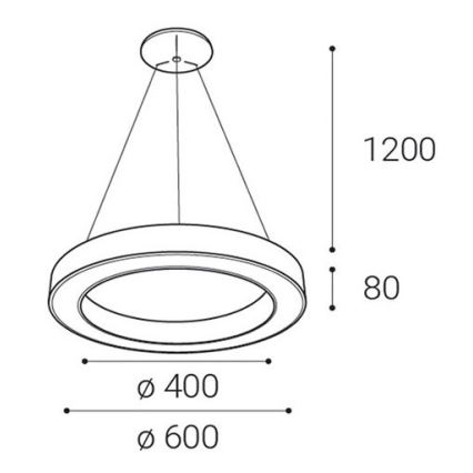 LED2 - Suspension filaire à intensité variable SATURN LED/50W/230V 3000K/4000K blanc