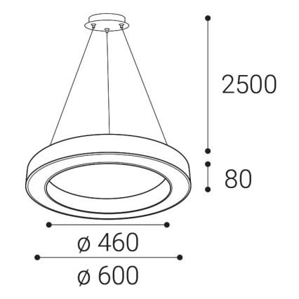 LED2 - Suspension filaire à intensité variable SATURN LED/50W/230V 3000K/4000K blanc