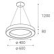 LED2 - Suspension filaire à intensité variable SATURN LED/50W/230V 3000K/4000K noir