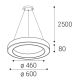 LED2 - Suspension filaire à intensité variable SATURN LED/50W/230V 3000K/4000K noir