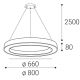 LED2 - Suspension filaire à intensité variable SATURN LED/60W/230V 3000K/4000K blanc