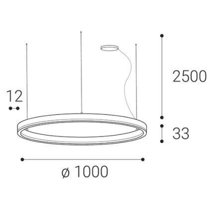 LED2 - Suspension filaire à intensité variable SATURN LED/80W/230V d. 100 cm blanc