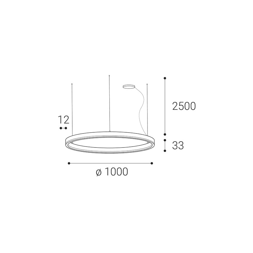 LED2 - Suspension filaire à intensité variable SATURN LED/80W/230V d. 100 cm blanc