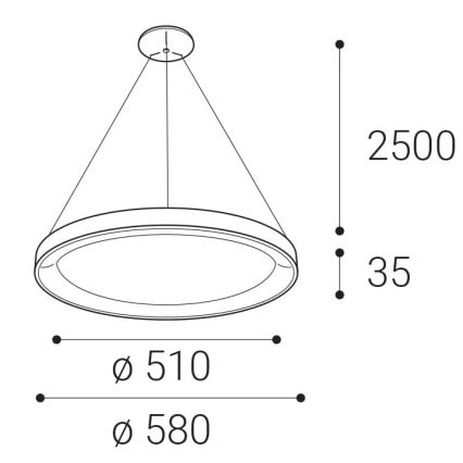 LED2 - Suspension filaire BELLA LED/48W/230V 3000K/4000K blanc