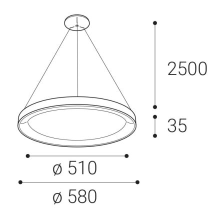 LED2 - Suspension filaire BELLA LED/48W/230V 3000K/4000K noir