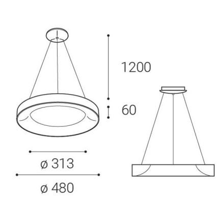 LED2 - Suspension filaire LED BELLA LED/40W/230V 3000/4000K noir