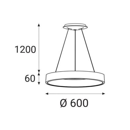 LED2 - Suspension filaire LED BELLA LED/50W/230V 3000K diam. 60 cm blanc