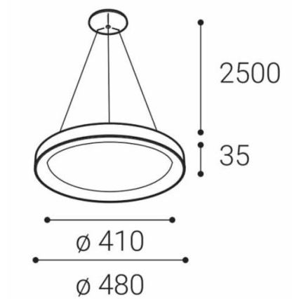 LED2 - Suspension filaire LED BELLA SLIM LED/38W/230V 3000/4000K noir