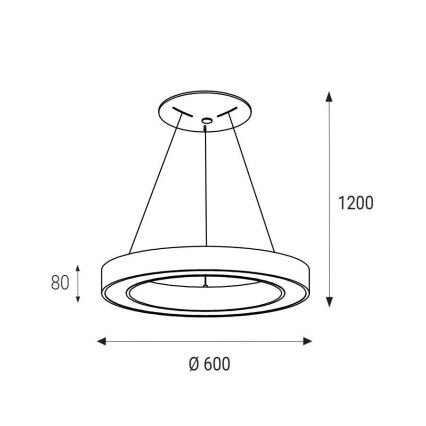 LED2 - Suspension filaire LED SATURN LED/50W/230V 3000K diam. 60 cm blanc