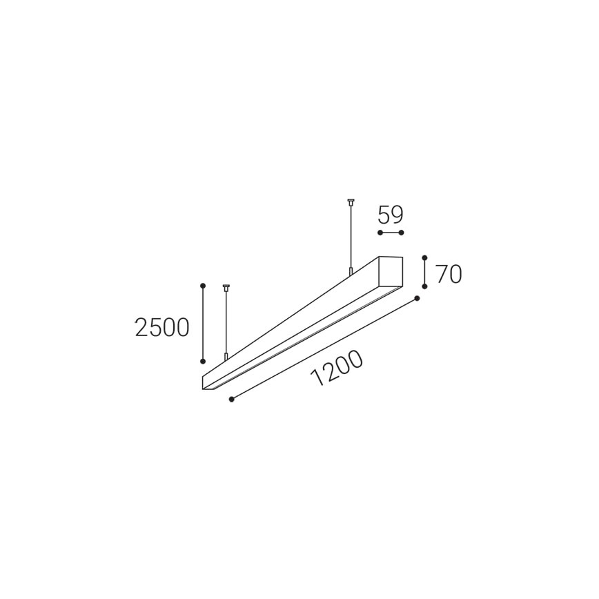 LED2 - Suspension filaire NOLI LED/40W/230V 3000K/3500K/4000K blanc