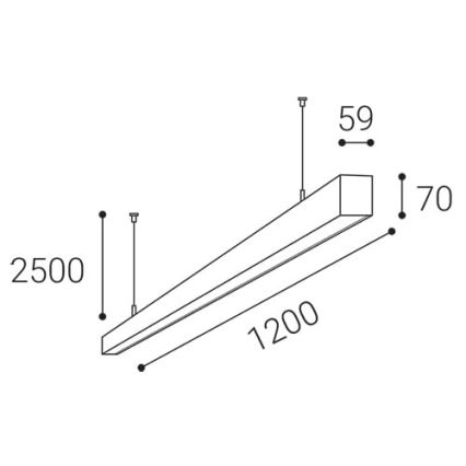 LED2 - Suspension filaire NOLI LED/40W/230V 3000K/3500K/4000K noir