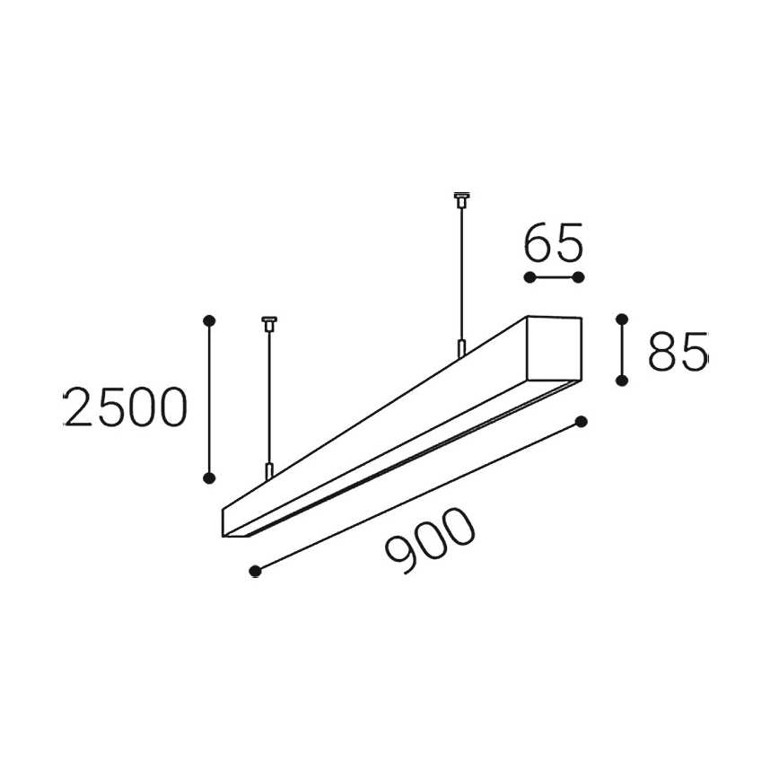 LED2 - Suspension LED sur câble LINO LED/24W/230V 3000K/3500K/4000K 90 cm noire