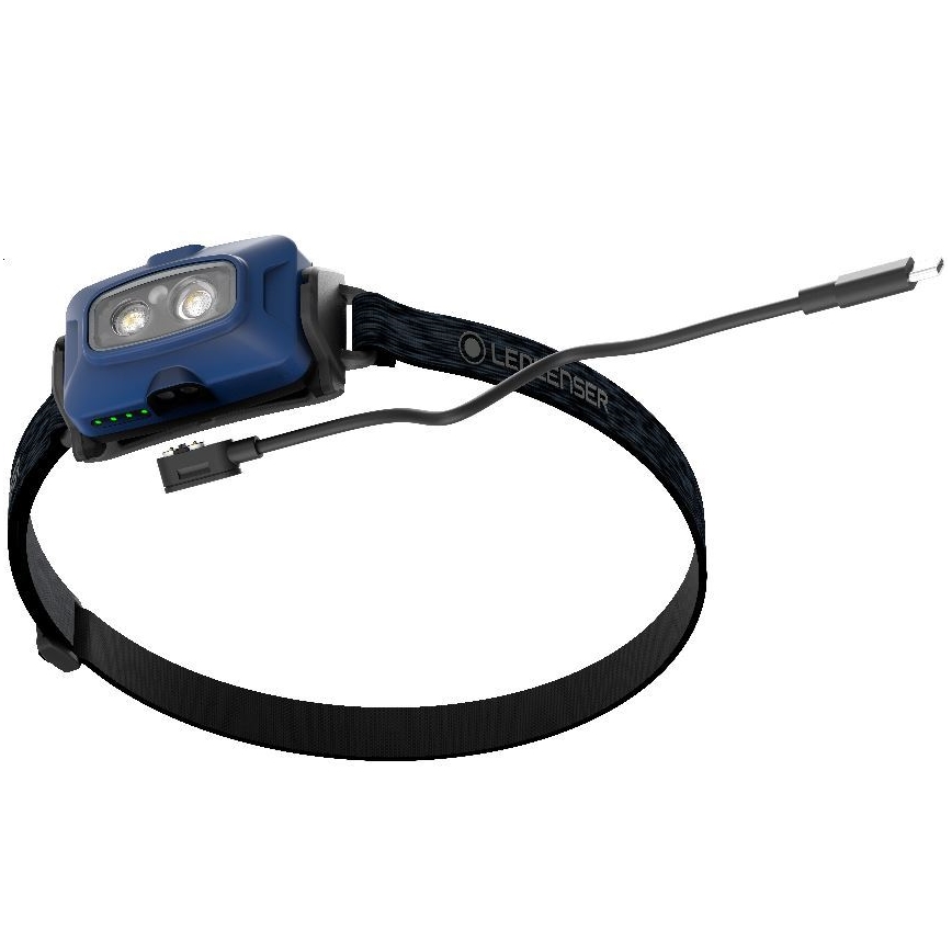 Ledlenser HF4R Core - Lampe frontale LED rechargeable à intensité variable/1000 mAh IP68 500 lm 35 h bleue