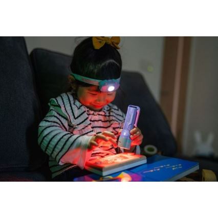 Ledlenser KIDBEAM4 RAINBOW - lampe de poche pour enfants à luminosité réglable LED/2xAAA IP44 violette