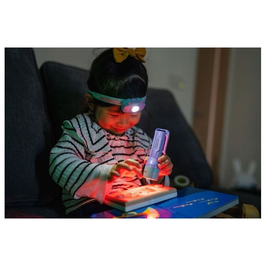 Ledlenser KIDBEAM4 RAINBOW - lampe de poche pour enfants à luminosité réglable LED/2xAAA IP44 violette