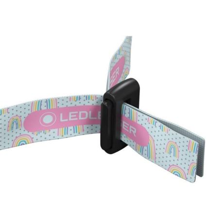 Ledlenser KIDLED2 RAINBOW - Lampe frontale pour enfant à LED dimmable, LED/1xAAA, IPX4, 40 lm, autonomie 20 h, violet