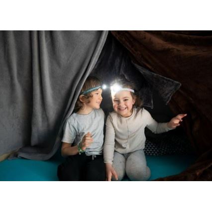 Ledlenser KIDLED4R DINO - Lampe frontale rechargeable LED à intensité réglable pour enfants, 280 mAh, IPX4, 40 lm, 18 h, verte