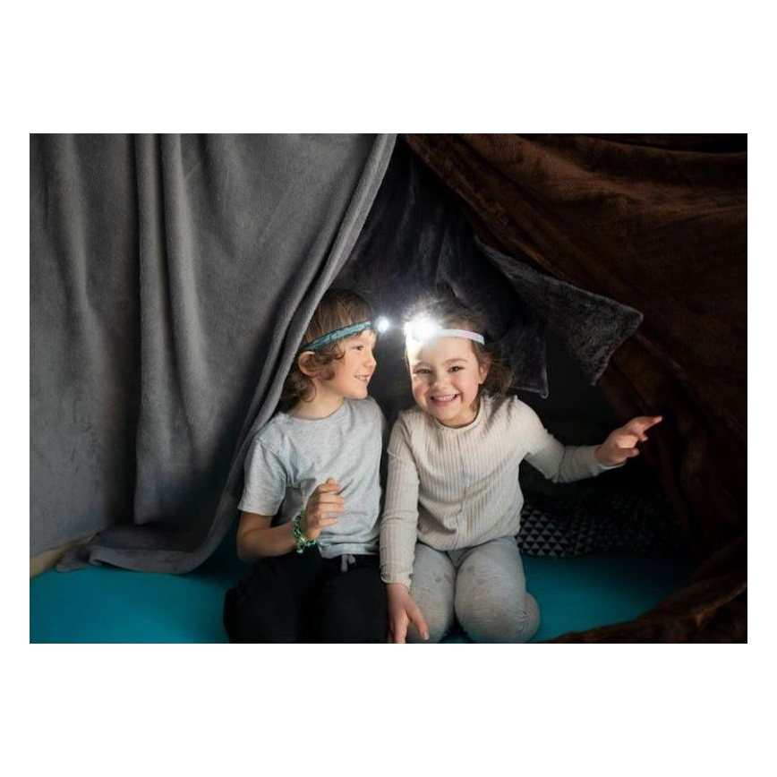 Ledlenser KIDLED4R DINO - Lampe frontale rechargeable LED à intensité réglable pour enfants, 280 mAh, IPX4, 40 lm, 18 h, verte