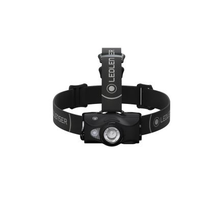 Ledlenser MH8 - Lampe frontale LED rechargeable à intensité variable, alimentée par 2xAA (1550 mAh), IP54, 600 lm, 60 h, noir