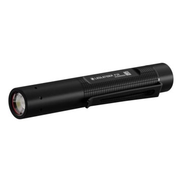 Ledlenser P2R - Lampe de poche LED rechargeable à intensité réglable, 1x AAA / 300 mAh, IP54, 200 lm, 8 h, noire