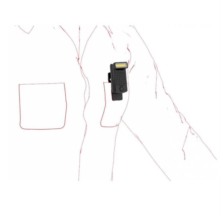Ledlenser W1R - Lampe de travail LED rechargeable et dimmable avec clip LED/740 mAh IP54 220 lm