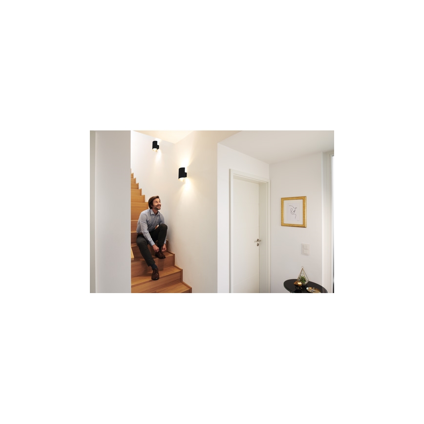 Ledvance - Applique murale à intensité variable SMART+ TWIST LED/12W/230V 3000-6500K Wi-Fi noire