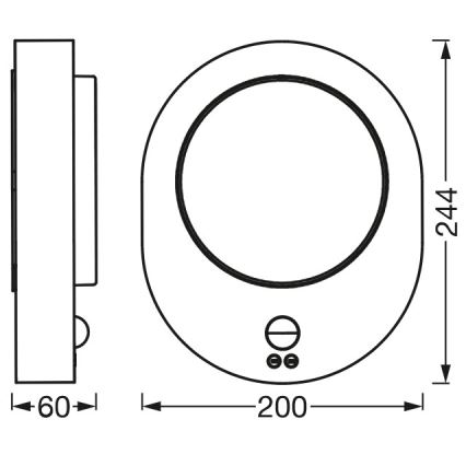 Ledvance - Applique murale d'extérieur avec détecteur DISC LED/8W/230V IP44