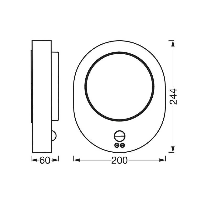 Ledvance - Applique murale d'extérieur avec détecteur DISC LED/8W/230V IP44